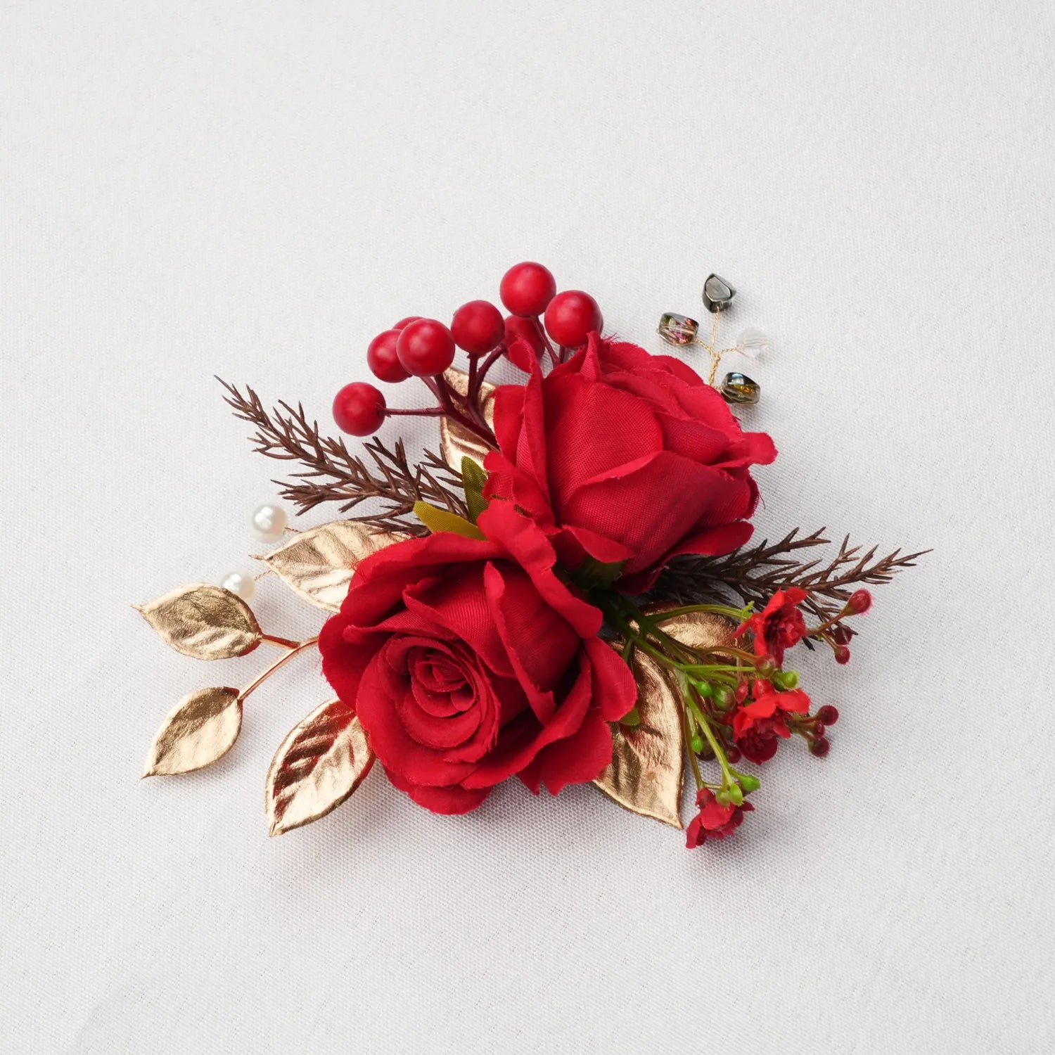 Uflower Wrist Corsages in Red MG80002-04*6