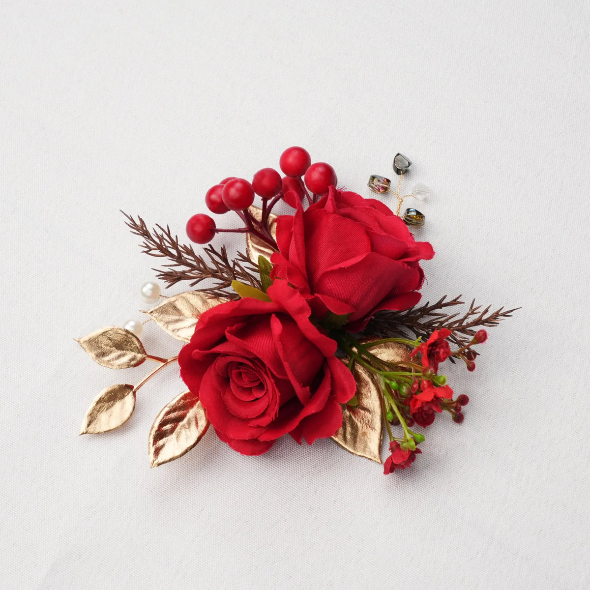 Uflower 6 pièces corsages de poignet rouges MG80002-04*6