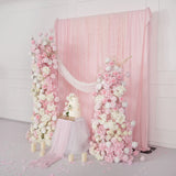 Uflower Artificial Pink White Wedding KT Backdrop Flower Row Decor SET80126 - Uflower