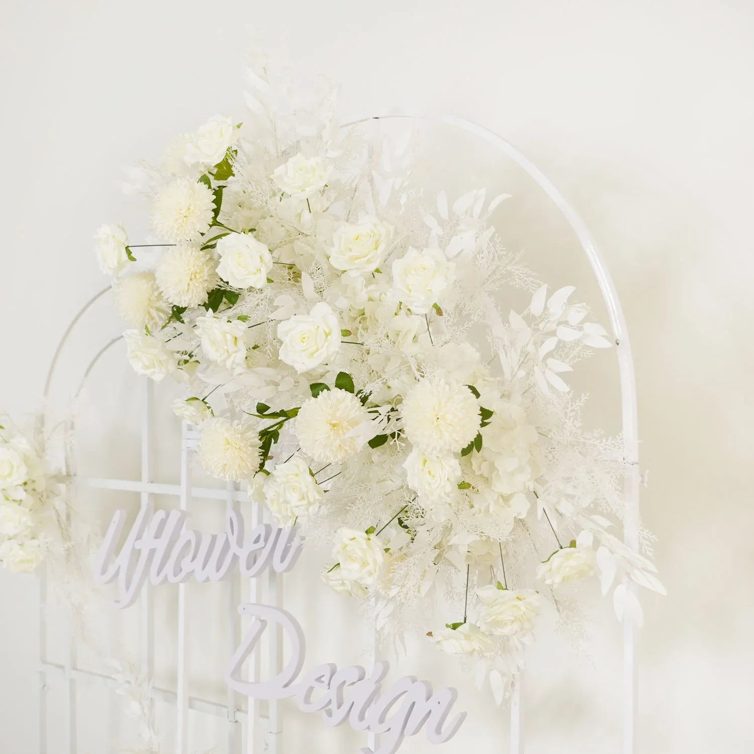Uflower Artificial White Wedding KT Backdrop Flower Row Decor SET80061 - Uflower