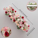 Uflower Pink White Rose Table Runner Sofa Floral Wedding Backdrop Decor SET80137 - Uflower