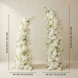 Uflower Gypsophile Blanc Arche Florale Corne Décoration de Toile de Fond pour Fête de Mariage SET80231