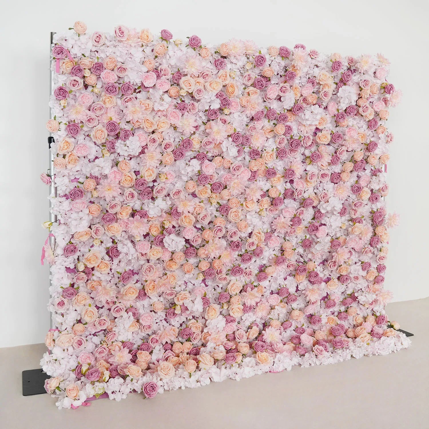 Uflower Artificial Pink Champagne Rose 5D Wedding Flower Wall SET80093 - Uflower