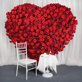 Uflower 2*2m Red Rose Heart Shaped Flower Wall Wedding Background MA80001 - Uflower