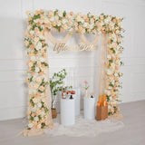 Uflower Champagne Rose Floral Square Arch Wedding Party Backdrop Decoration SET80173 - Uflower
