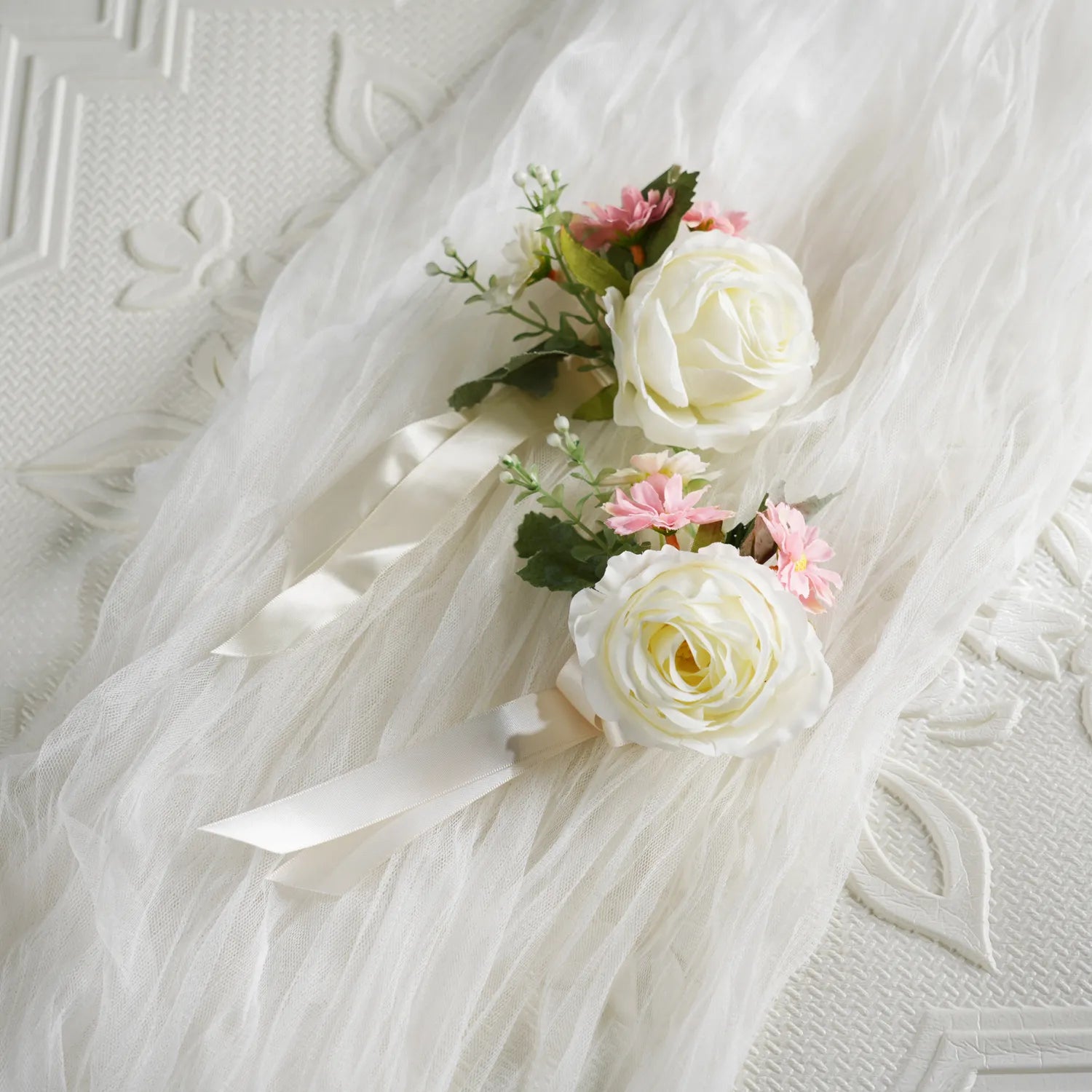 Uflower Wrist Corsages in Pink White MG80001-04*6