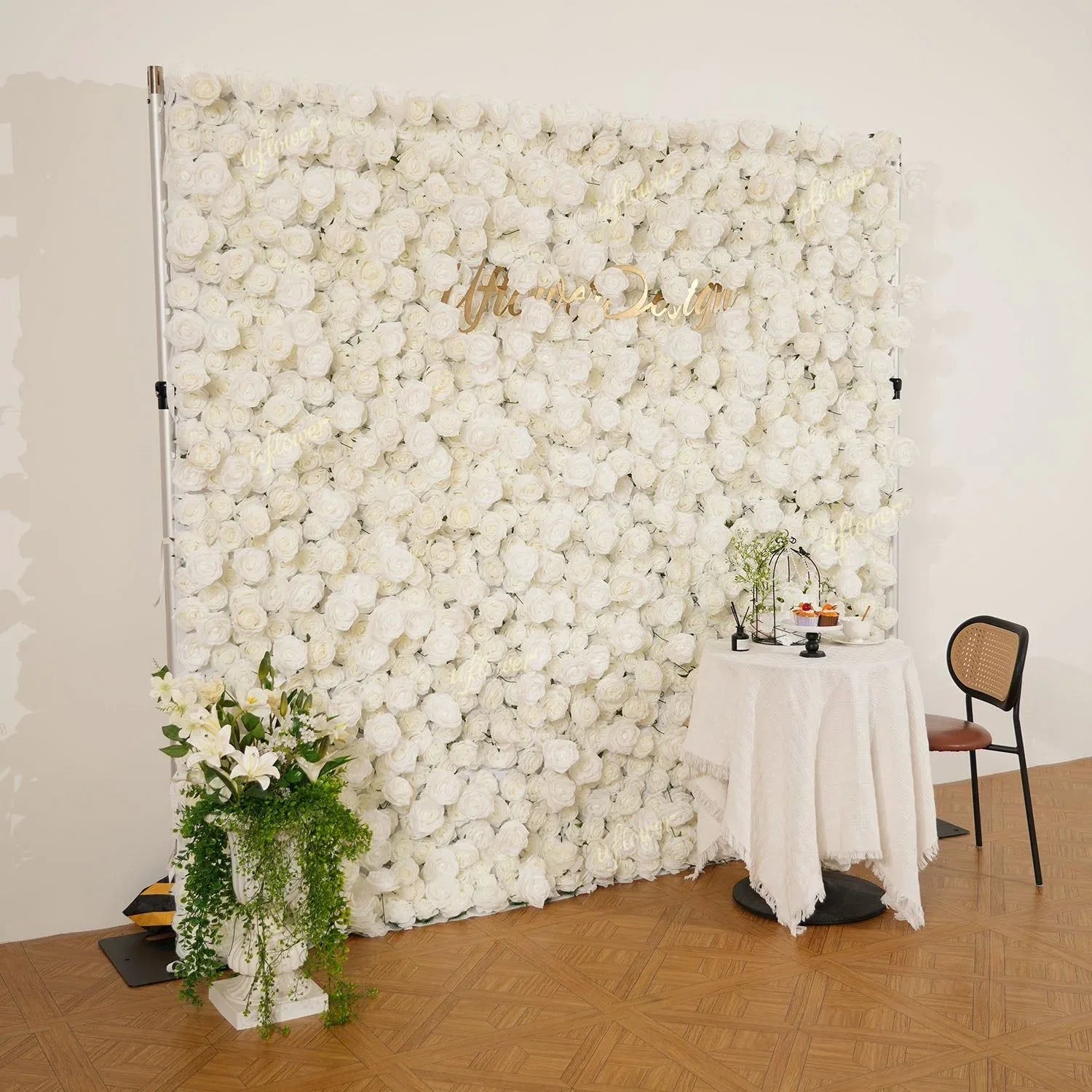 Uflower White Rose Flower Wall Backdrop Wedding Party Decoration SET80187 - Uflower