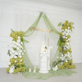 Uflower Artificial Green White Hydrangea Rose Flower Row Wedding KT Backdrop Decor SET80205 - Uflower