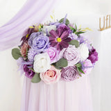 Uflower Purple Green Hanging Artificial Flower Corner Floral SET80038 - Uflower