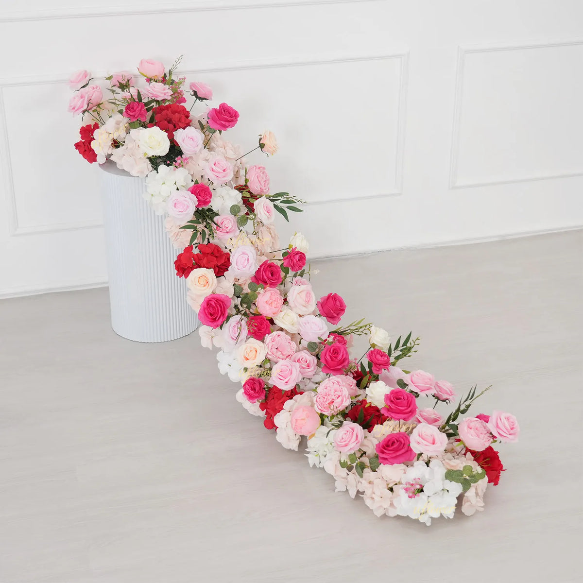 Uflower Pink Rose Table Runner Sofa Floral Wedding Backdrop Decor MC80281-01
