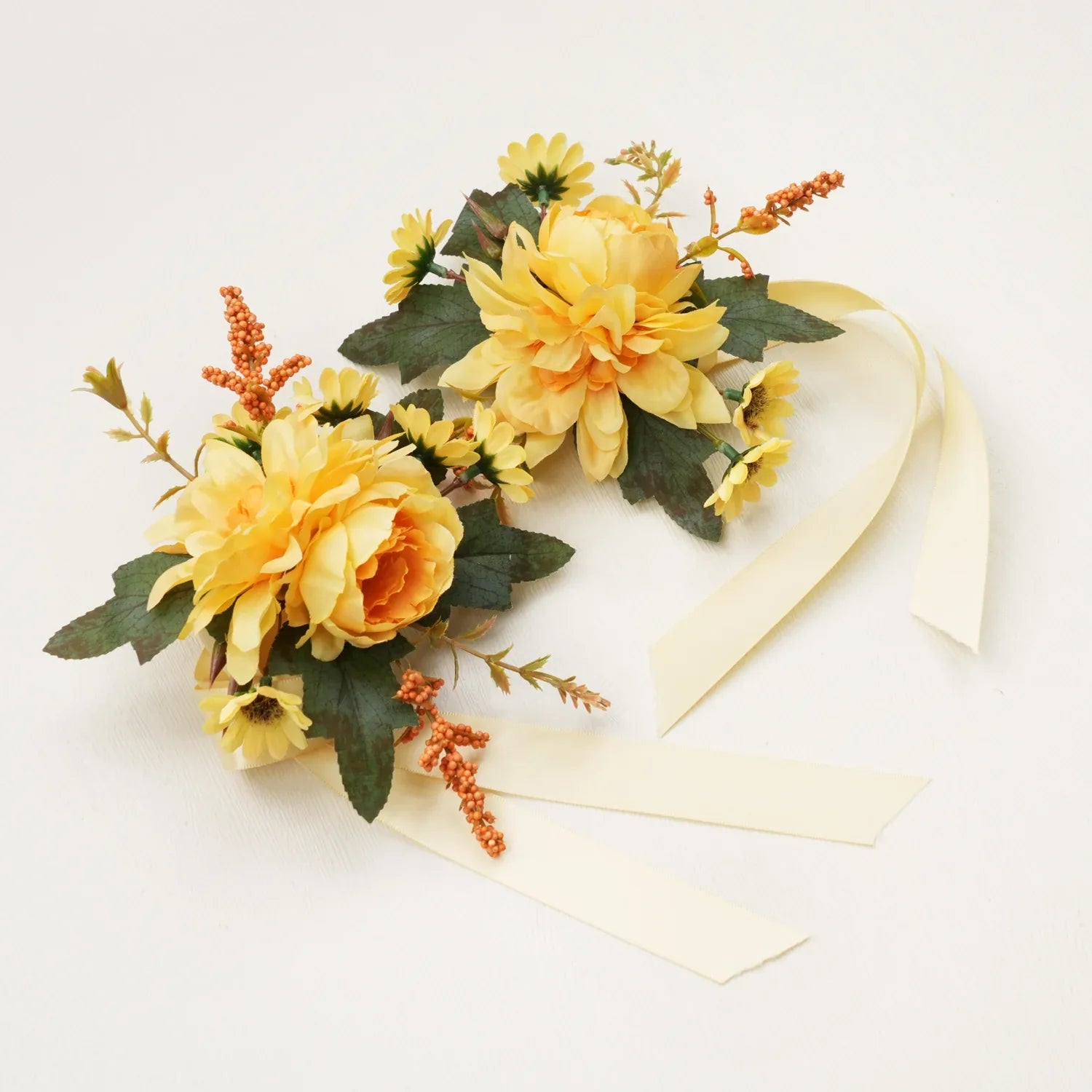 Uflower Wrist Corsages in Yellow MG80003-04 - Uflower