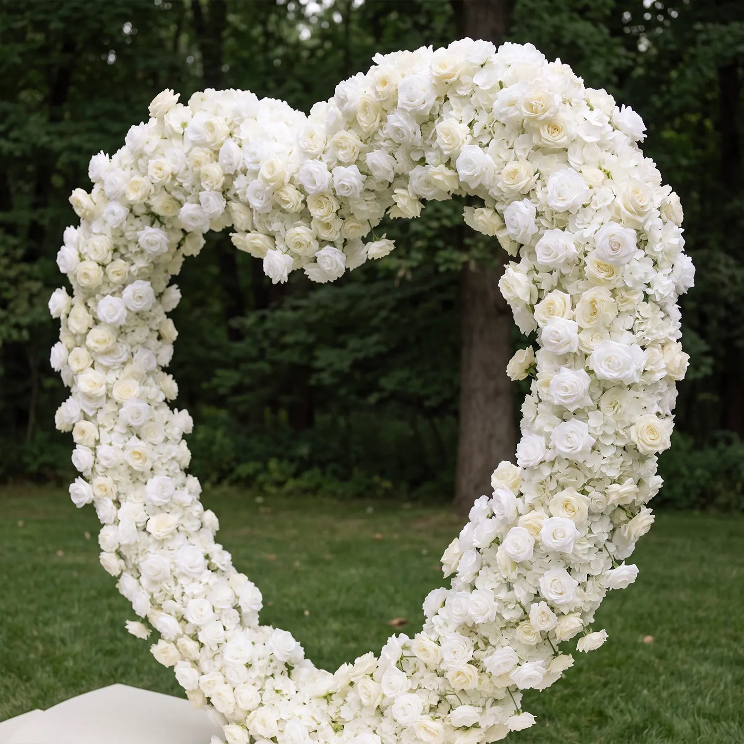 Uflower 2m*2m White Rose Heart-Shaped Arch Wedding Decor MC80015
