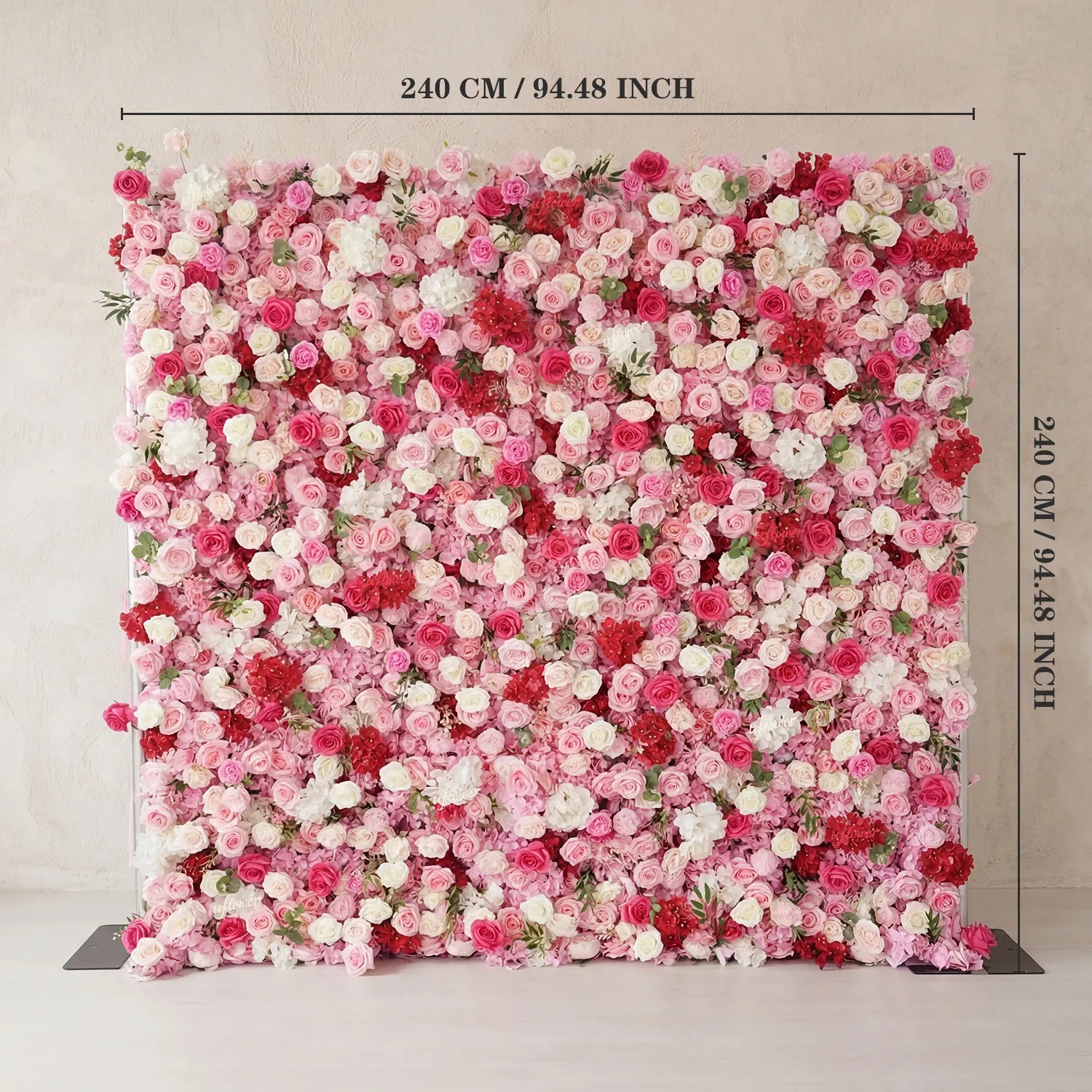 Uflower Pink Flower Wall Wedding Party Proposal Decor SET80228