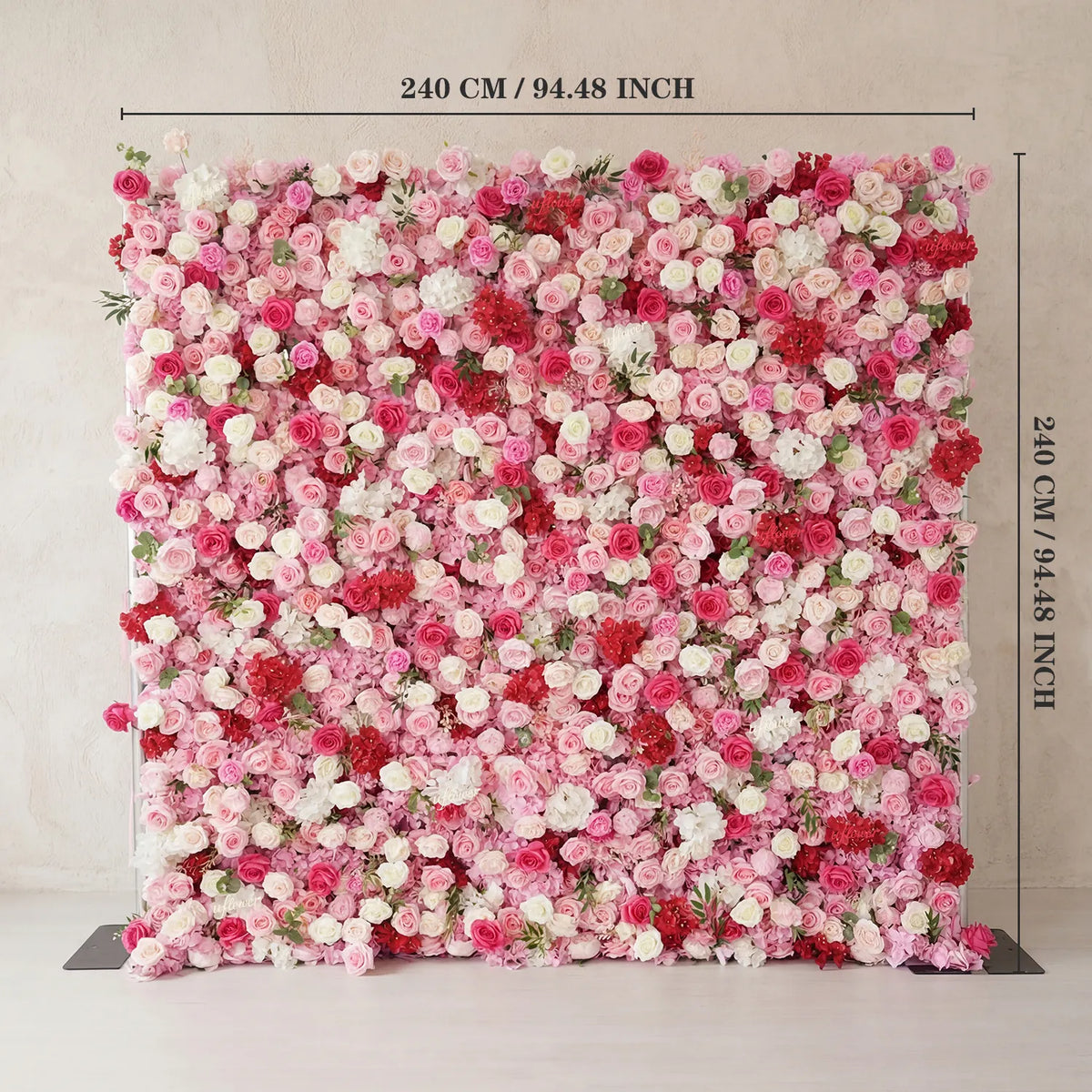 Uflower Pink Flower Wall Wedding Party Proposal Decor SET80228