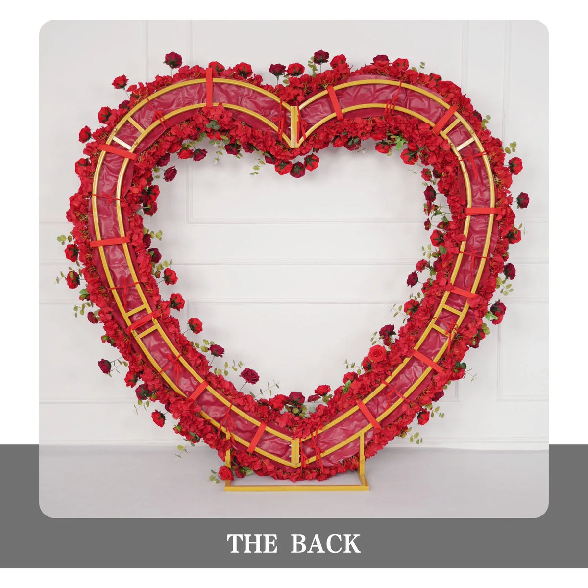 Uflower 2.2m*2.2m Red Rose Wedding Arch Heart Arch Decor SET80056 - Uflower
