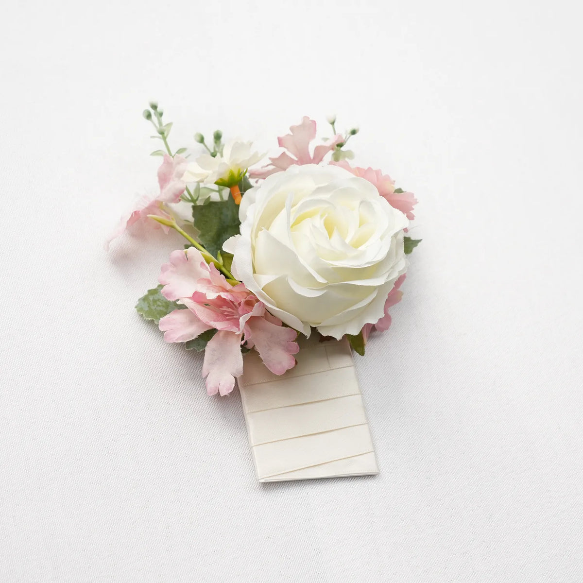 Uflower 6 broches boutonnieres rose blanc avec carte MG80001-02*6