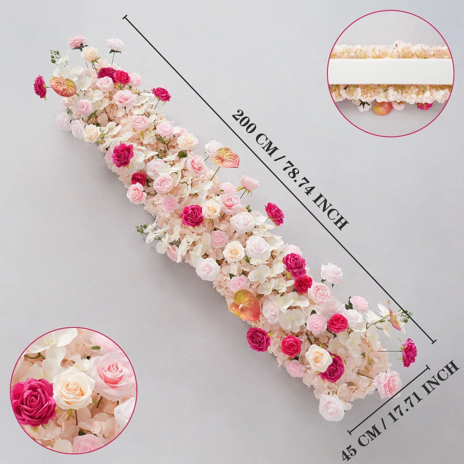 Uflower Pink Rose Floral Door Arch Wedding Party Backdrop Decoration SET80206 - Uflower