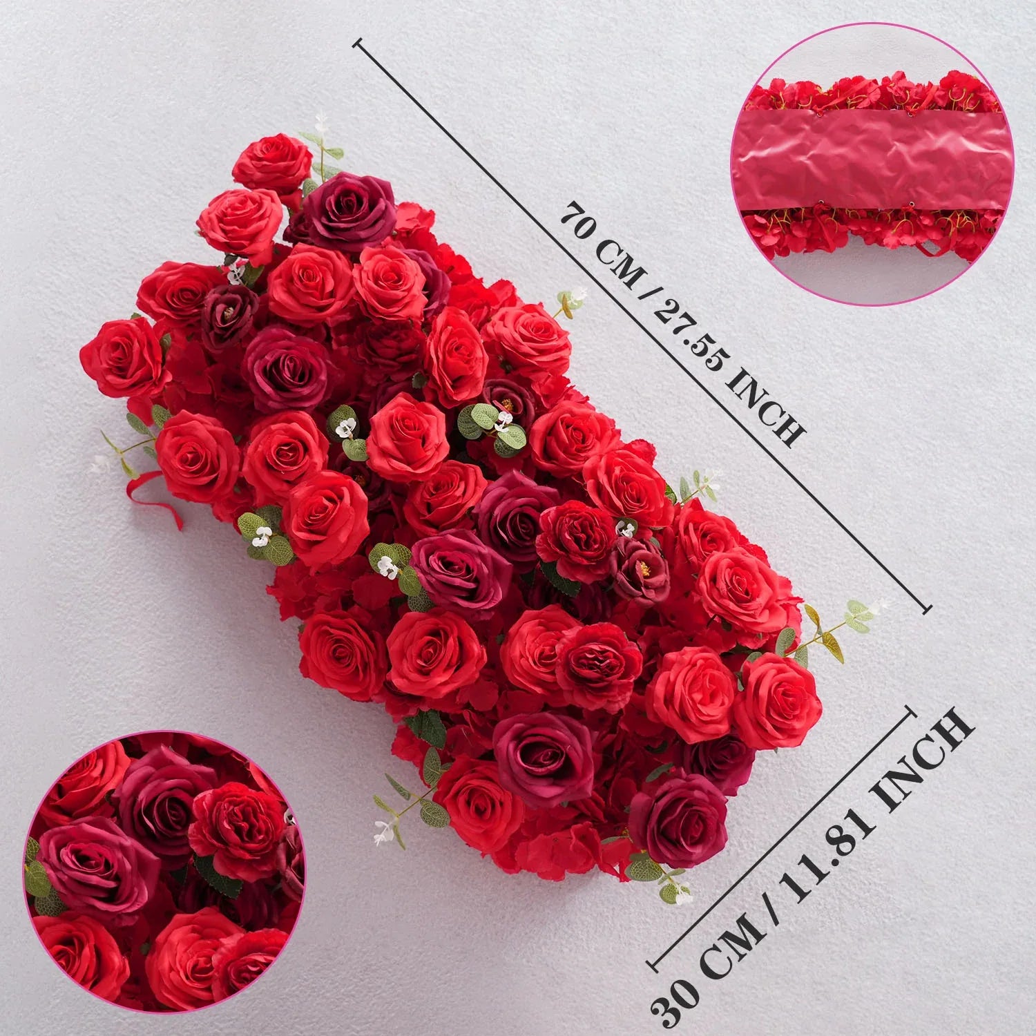 Uflower 2.2m*2.2m Red Rose Wedding Arch Heart Arch Decor SET80056 - Uflower