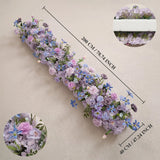 Uflower Purple Floral Row Wedding & Party Table Runner Decor MC80312-01