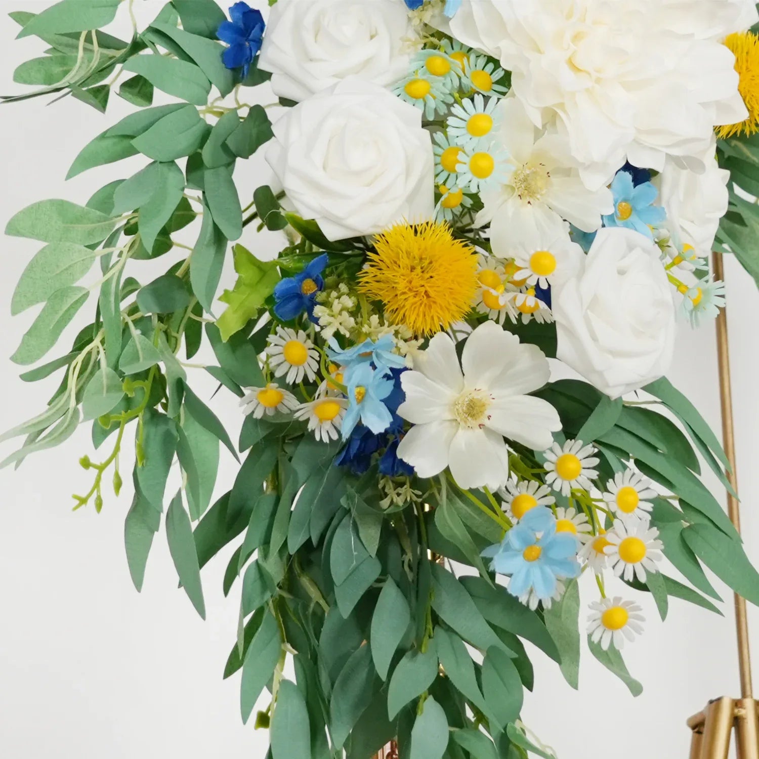 Uflower Rose Green White Flower Willow Leaf Wedding Welcome Flower Floral Decor SET80076 - Uflower