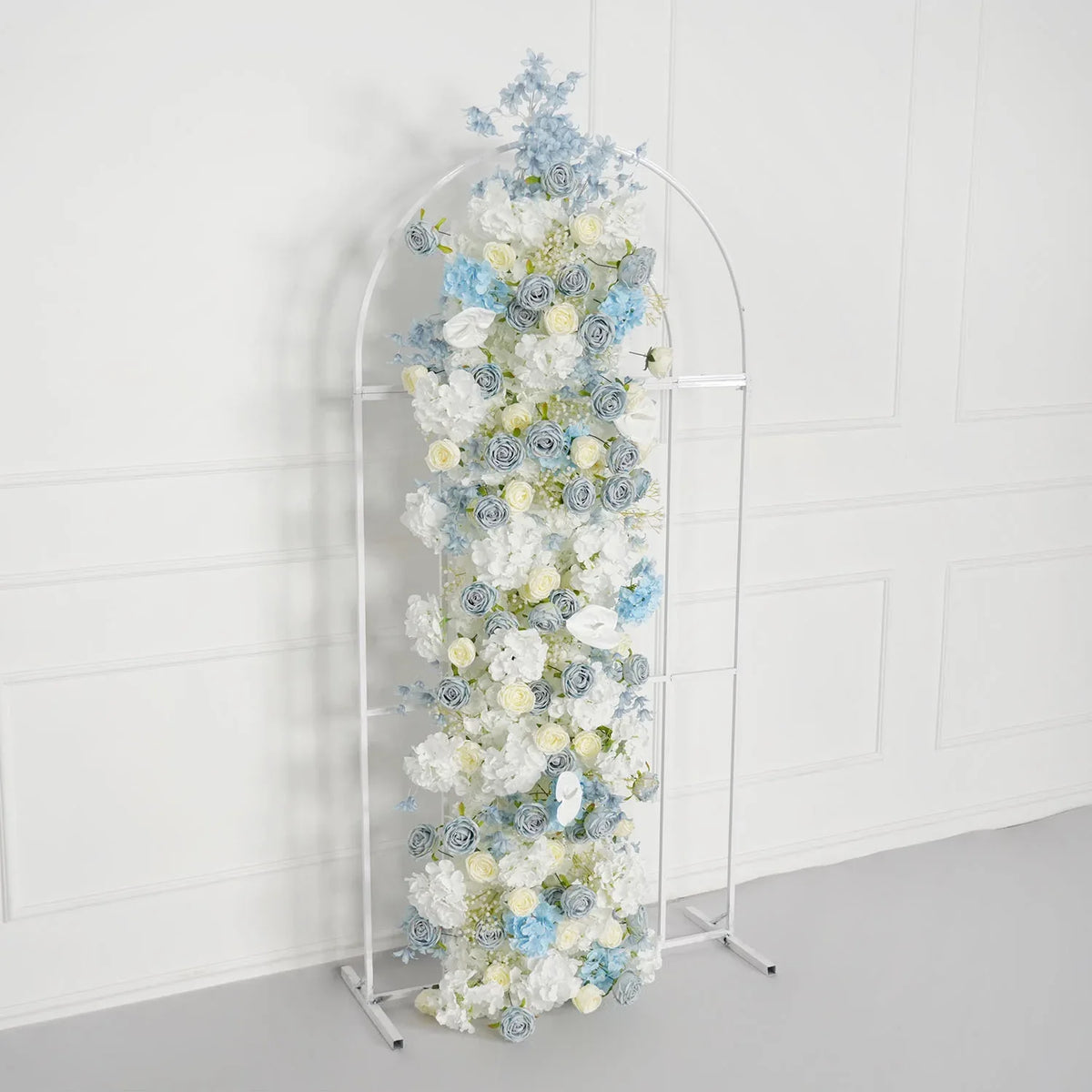 Uflower Blue White Flower Wedding Backdrop Arch Floral Arrangement SET80121 - Uflower