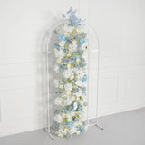 Uflower Blue White Flower Wedding Backdrop Arch Floral Arrangement SET80121 - Uflower