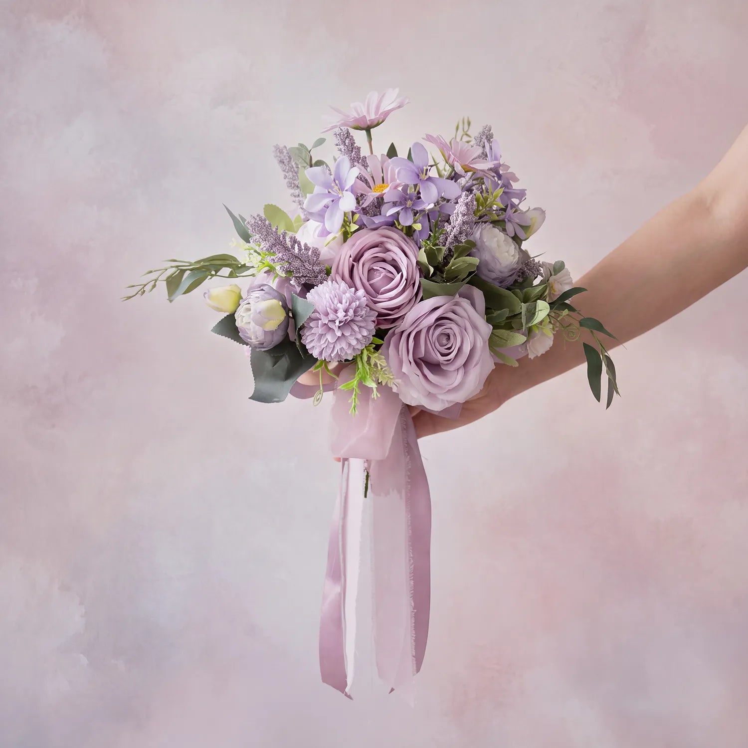 Uflower Taro Purple Wedding Decorations | One-Stop Wedding Styling with Arch, Bridal Bouquet, Chair Flowers & Floral Rows
