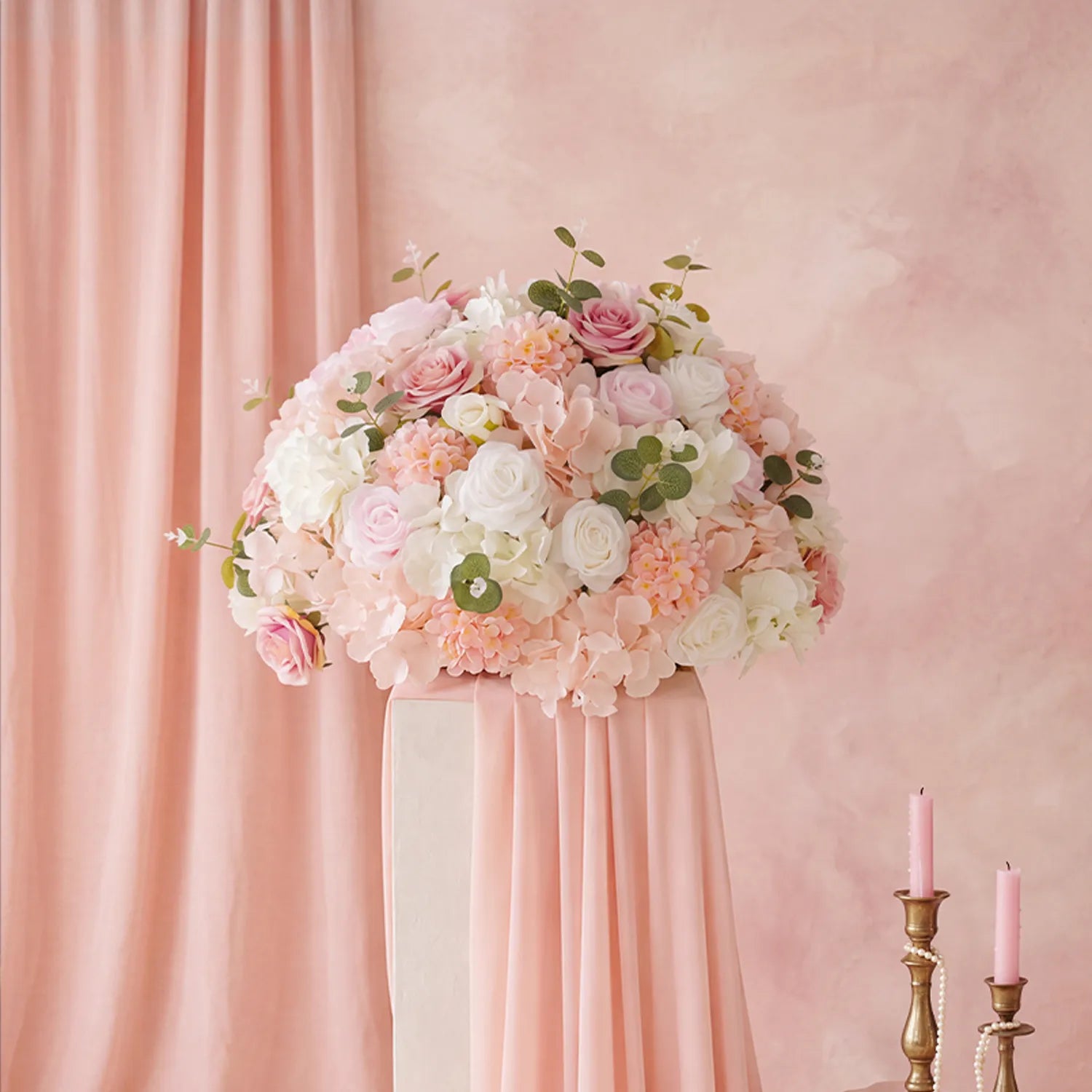 Uflower Pink Wedding Decorations | One-Stop Styling with Floral Wall, Table Flowers, Chair Flowers & Wreaths