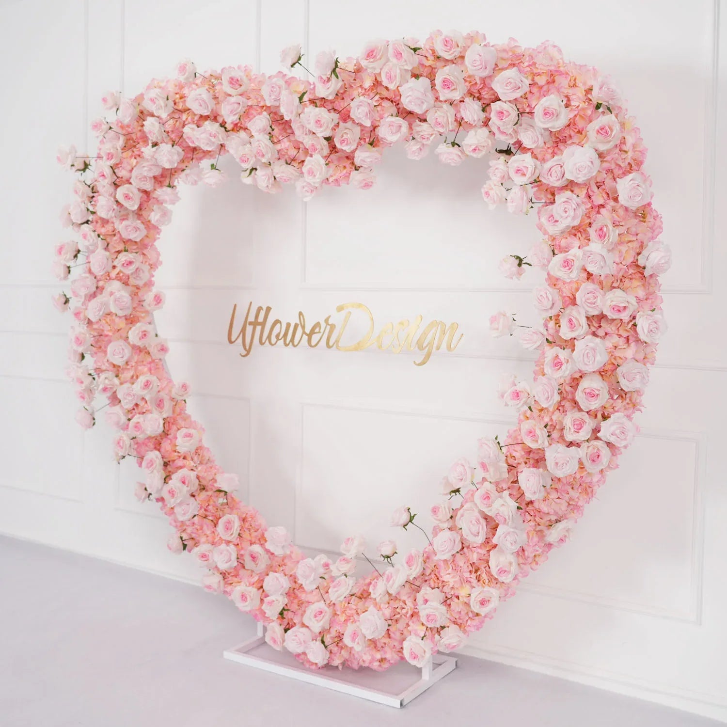 Uflower 2m*2m Pink Rose Wedding Heart-Shaped Arch Decor SET80003 - Uflower