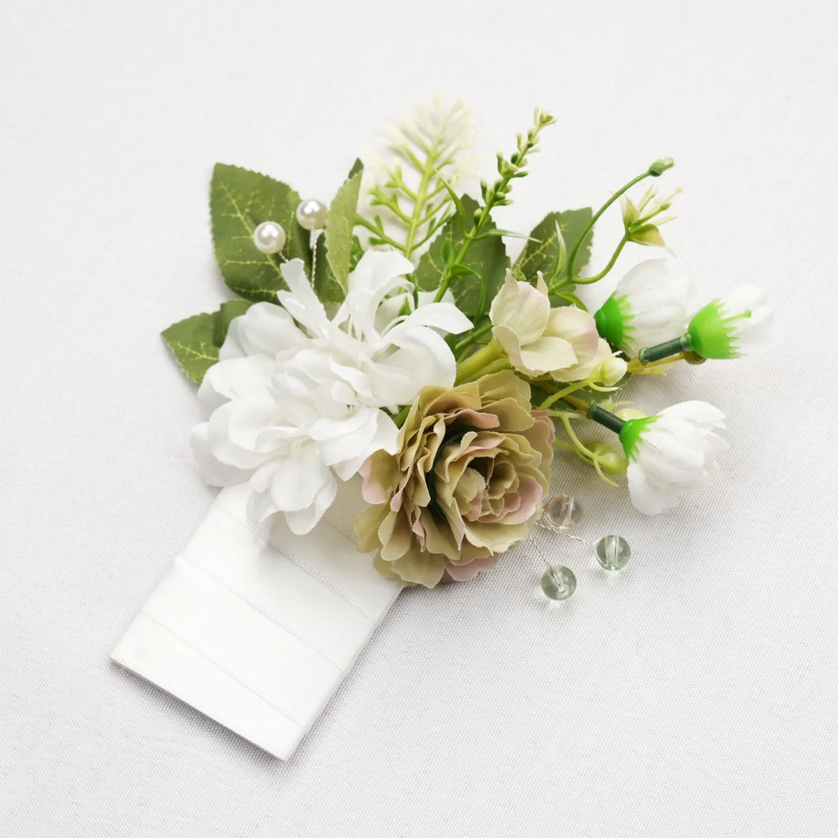 Uflower Boutonnières Vert Blanc avec Carte MG80008-02*6