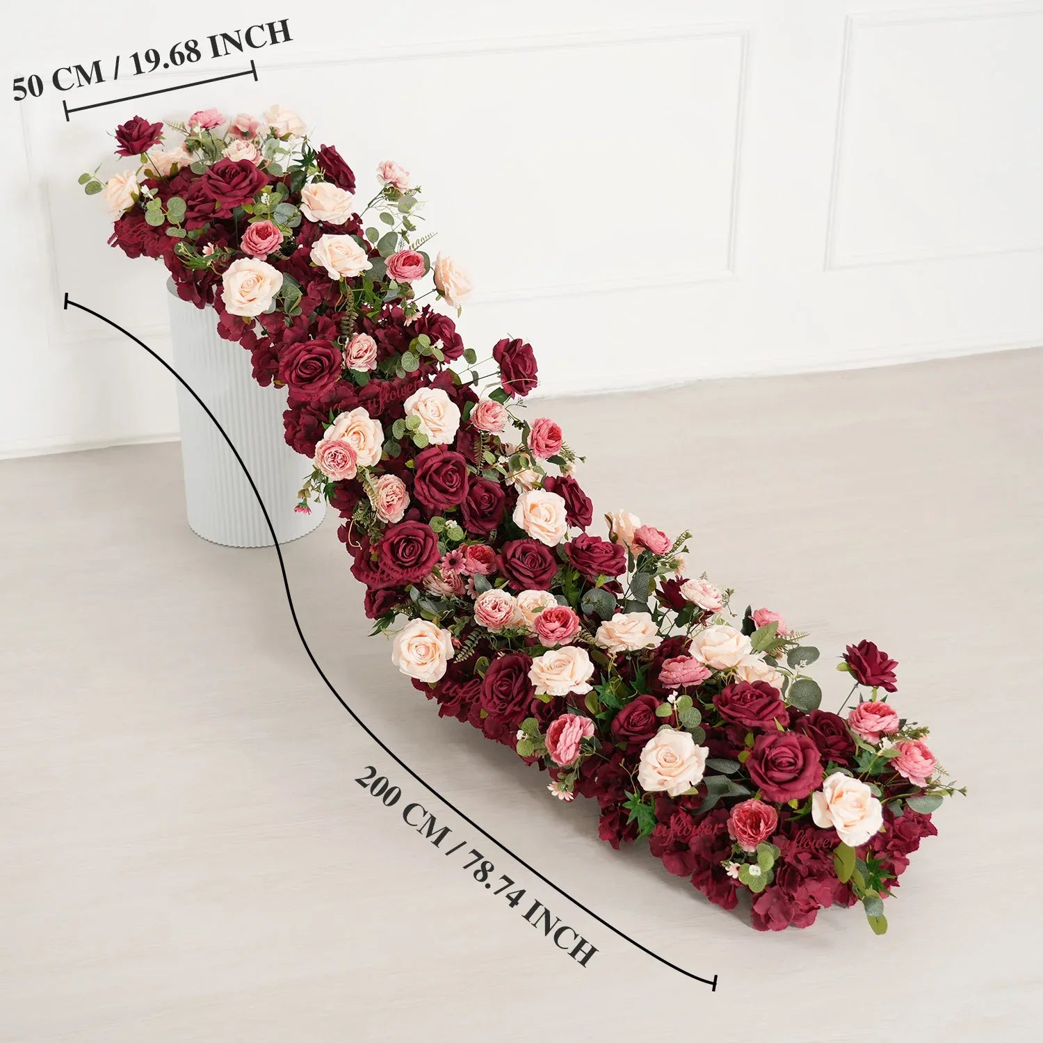 Uflower Artificial Red Rose Flower Row Wedding KT Backdrop Decor MC80124 - Uflower