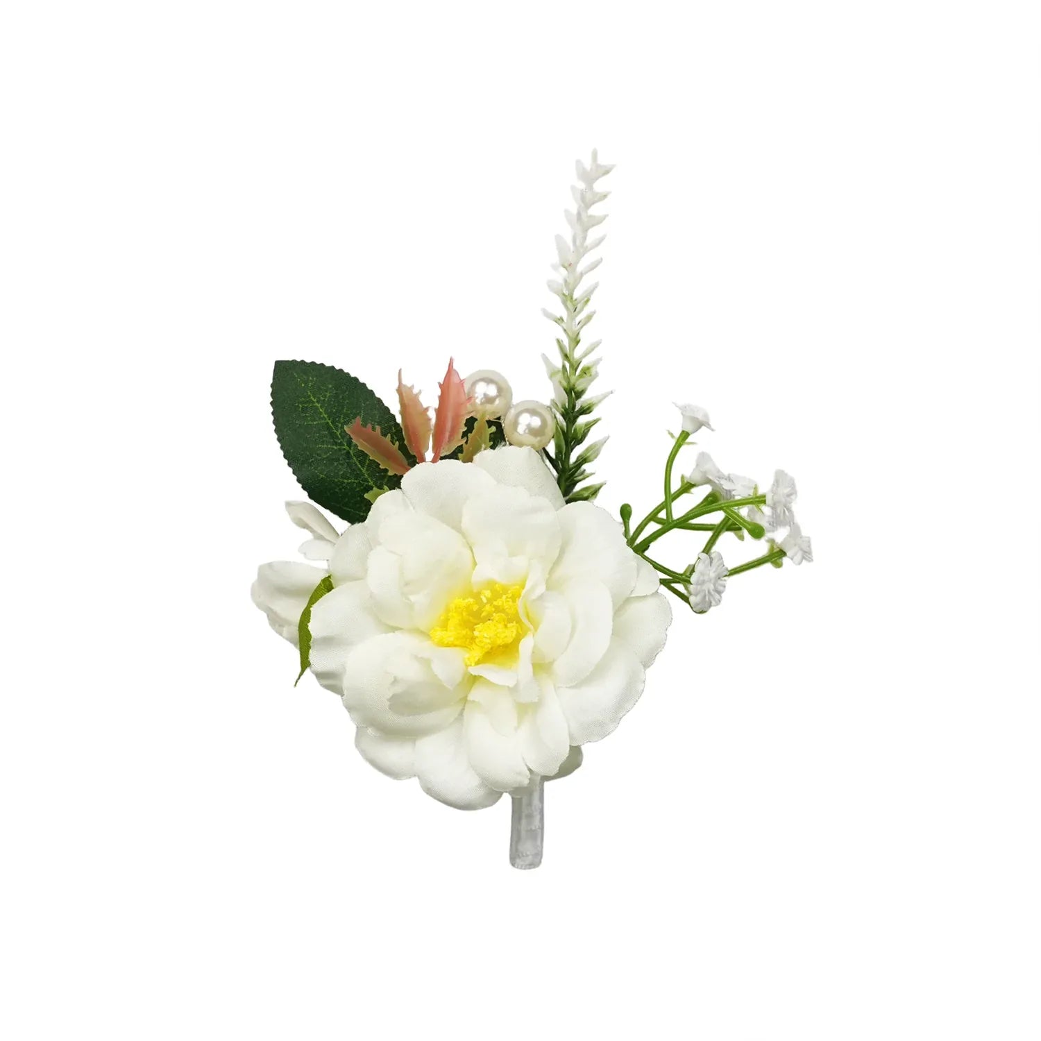 Uflower Pink White Series Bride Bouquet Wrist Corsage Groom Boutonniere Wedding Event Supplies SET80080-09 - Uflower