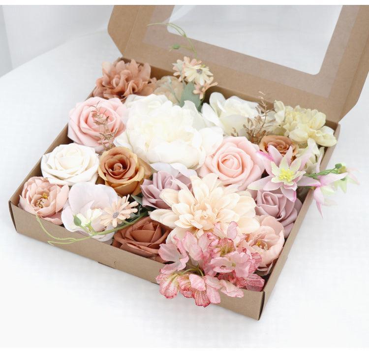 Flower Box Silk Blooming Flowers with Stem Pink - Uflower