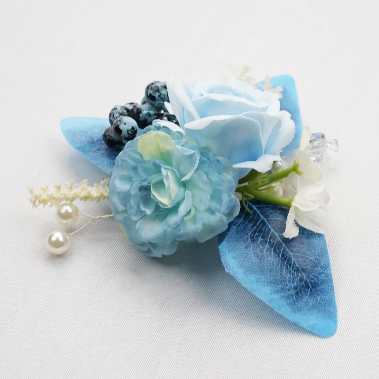 Uflower Wrist Corsages in Dusty Blue MG80007-04*6