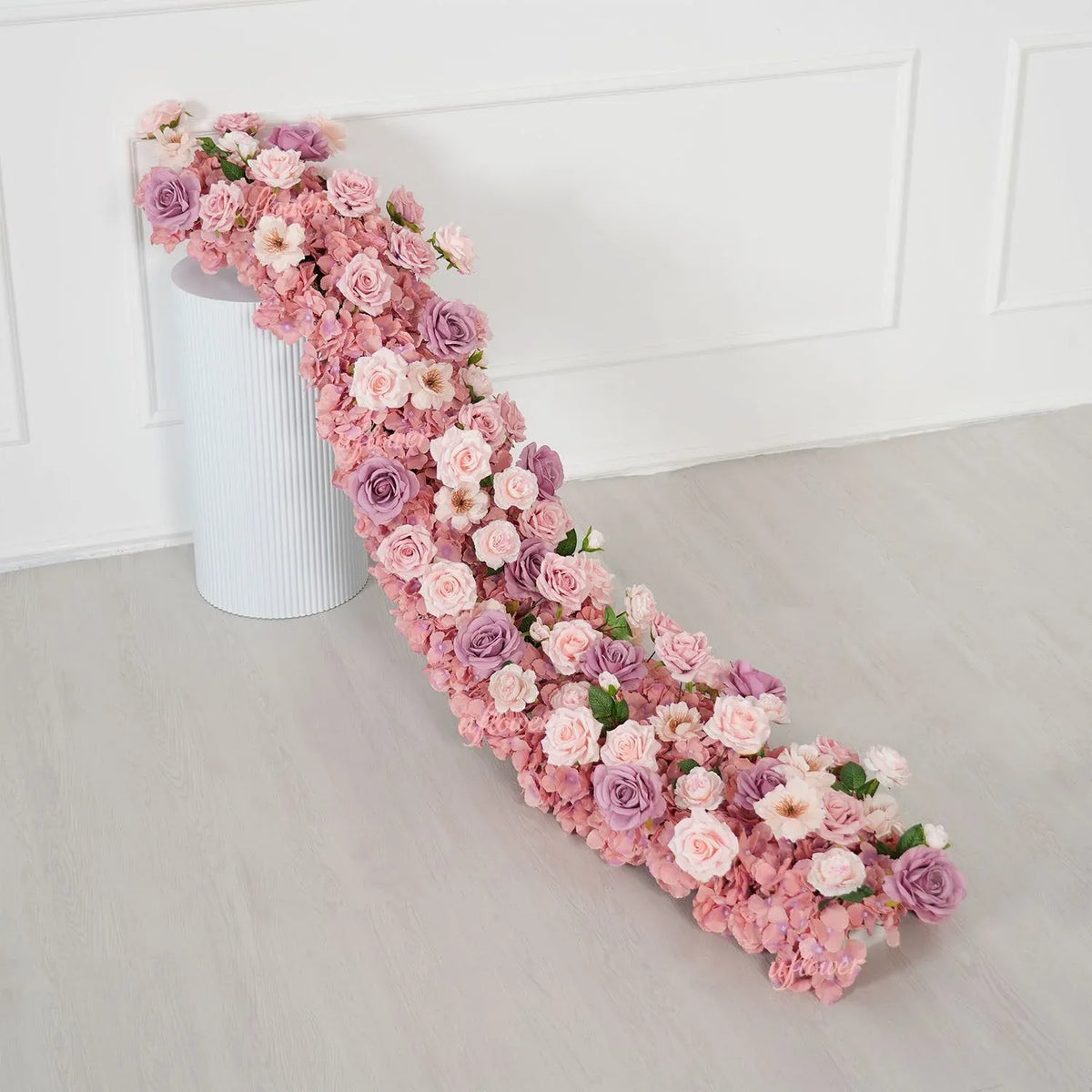 Uflower Purple Pink Floral Arrangement Wedding Party Backdrop Flower Row Decor SET80192 - Uflower
