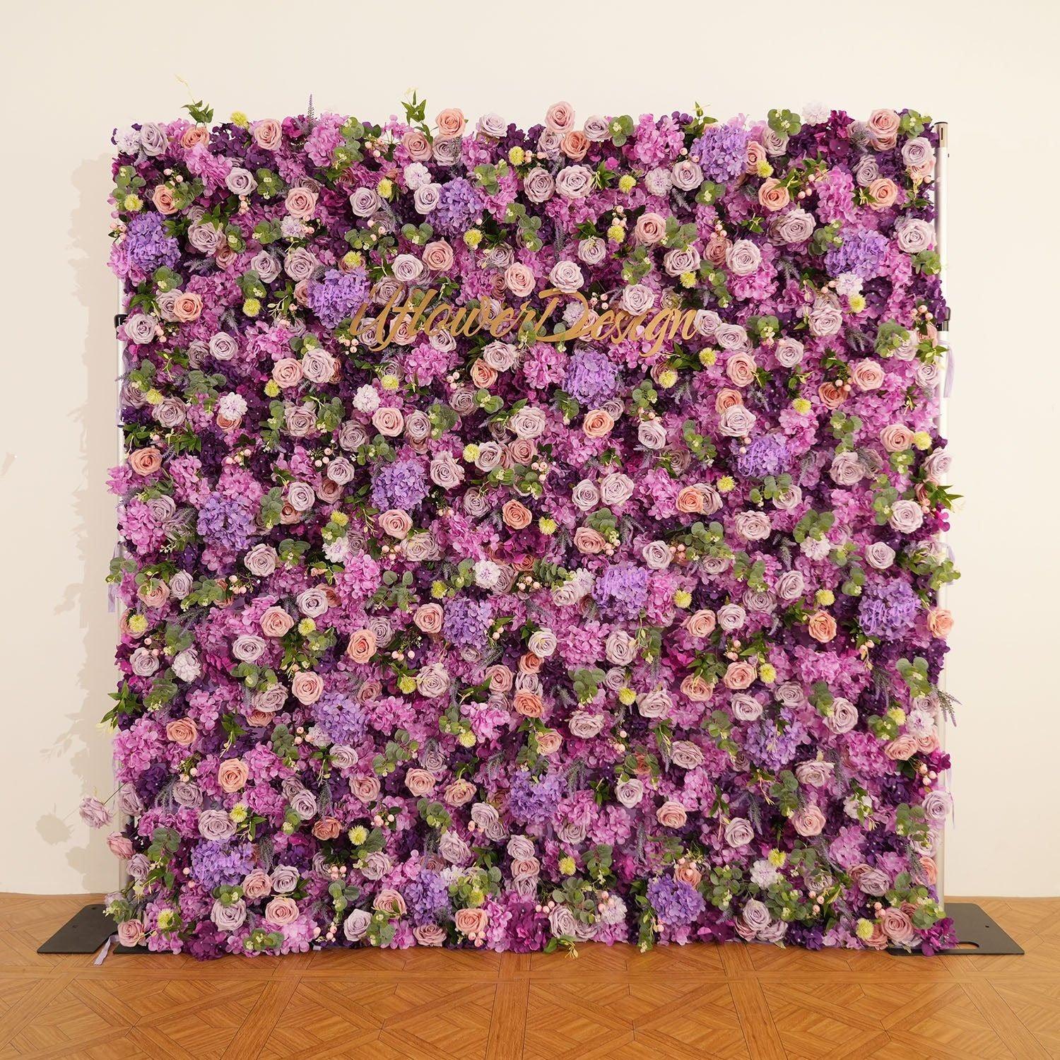 Uflower Flower Wall 3D Purple Hydrangea Floral Backdrop Wedding Party Proposal Decor SET80188 - Uflower