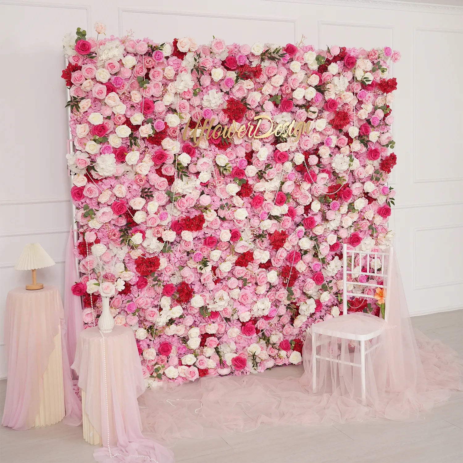 Uflower Artificial Flower Wall  5D Craft Wedding Roller Blind Decor SET80228