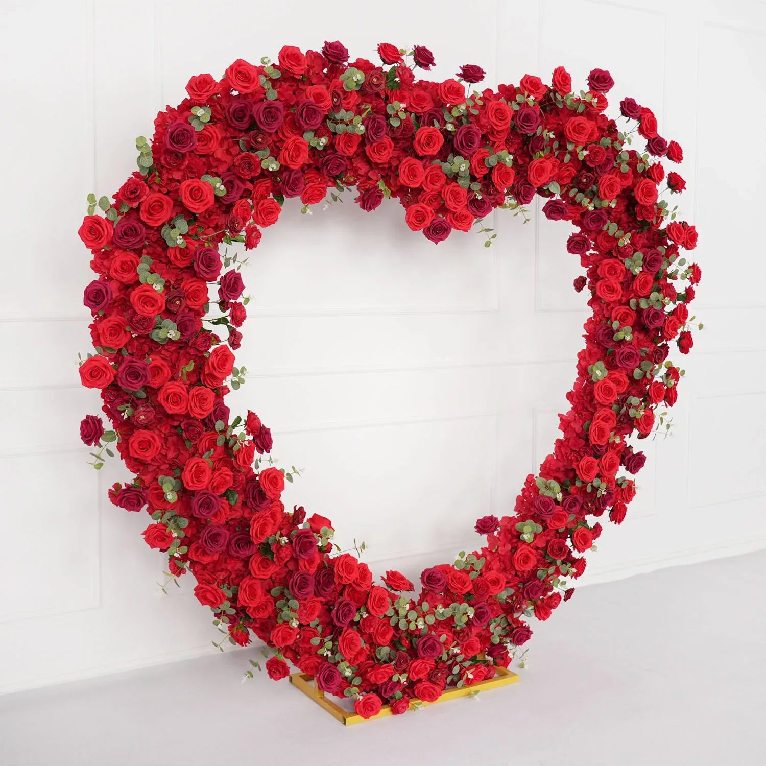 Uflower 2.2m*2.2m Red Rose Wedding Arch Heart Arch Decor SET80056 - Uflower