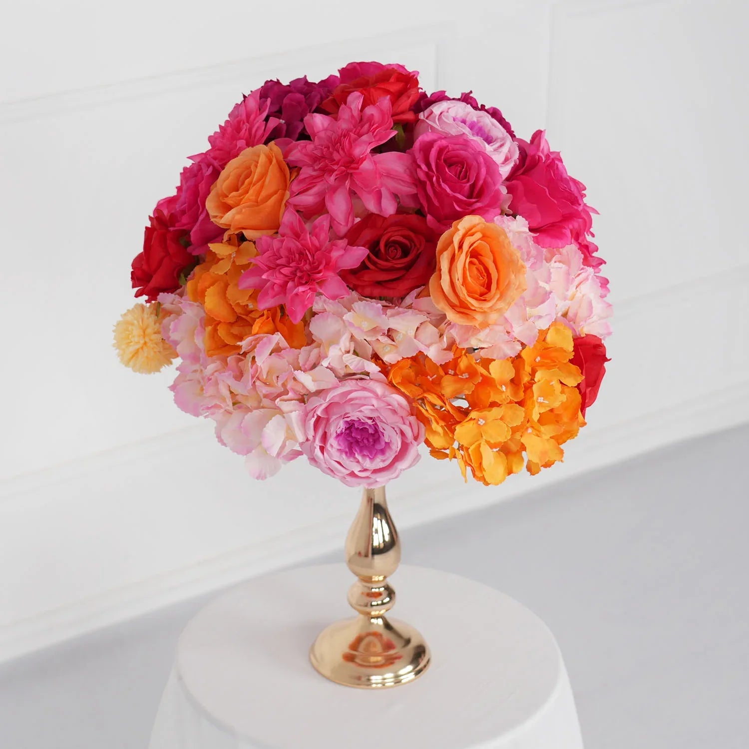 Uflower Artificial Orange Red Wedding KT Background Decor Flower Row SET80050 - Uflower