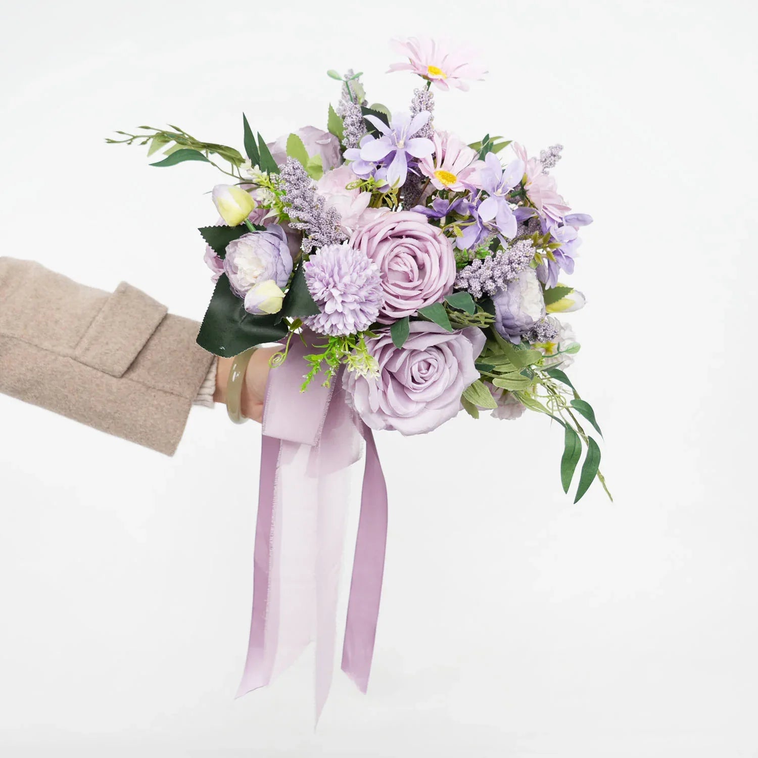 Uflower Purple bridal flower bouquet MG80004-01 - Uflower