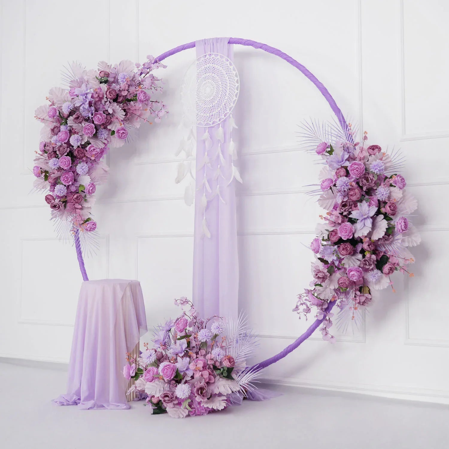 Artificial Purple Wedding KT Backdrop Flower Row Decor SET80067 - Uflower