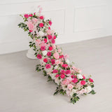 Uflower Décoration florale rose pour toile de fond de mariage, rangée de fleurs pour fête MC80083-01