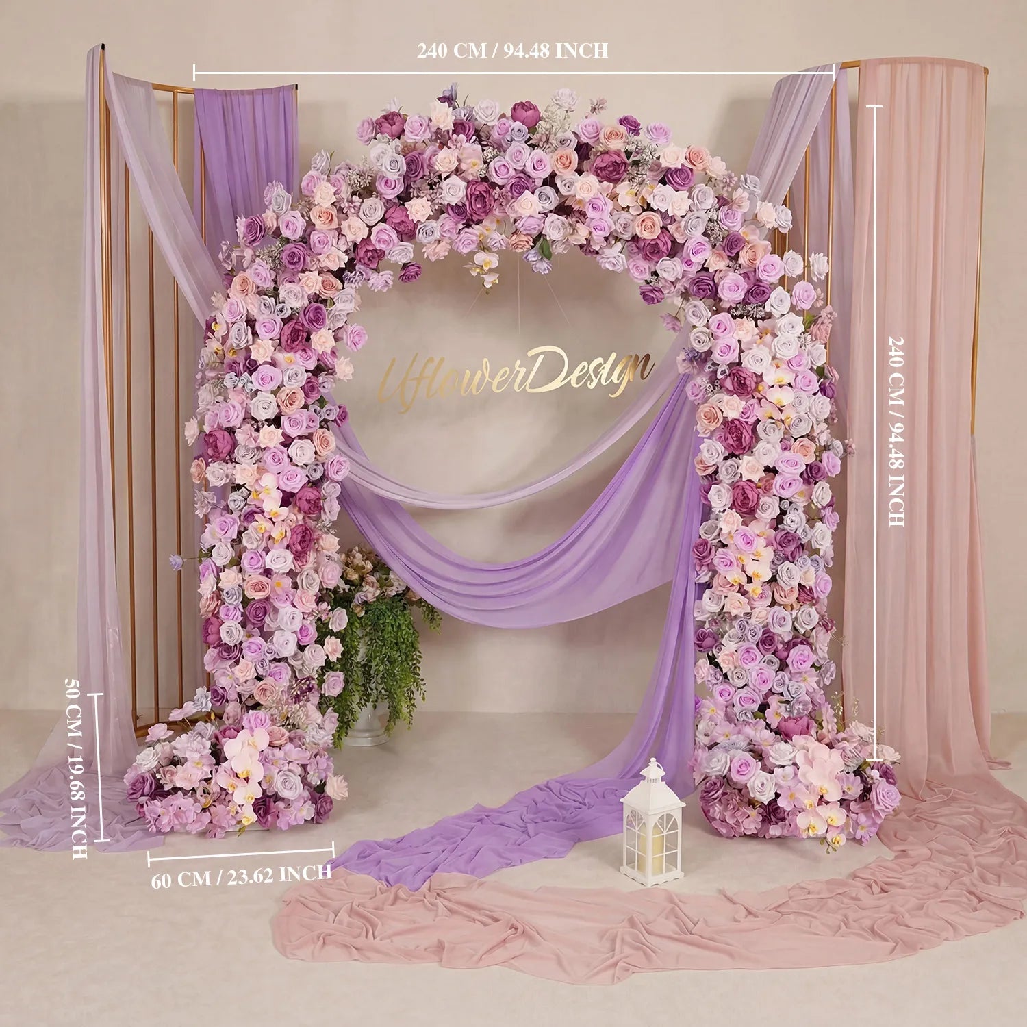 Uflower Purple Rose  Floral Door Arch Wedding Party Backdrop Decor SET80239