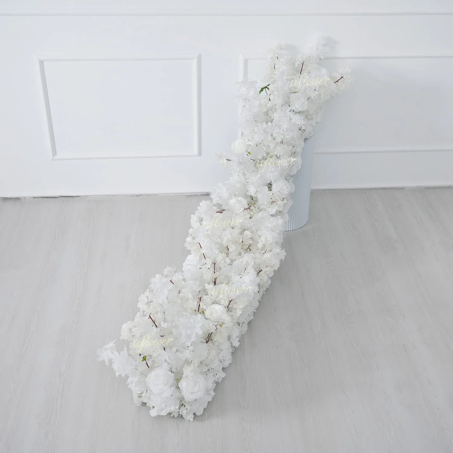 Uflower White Cherry Blossoms Wedding Background KT Board Decoration MC80205 - Uflower