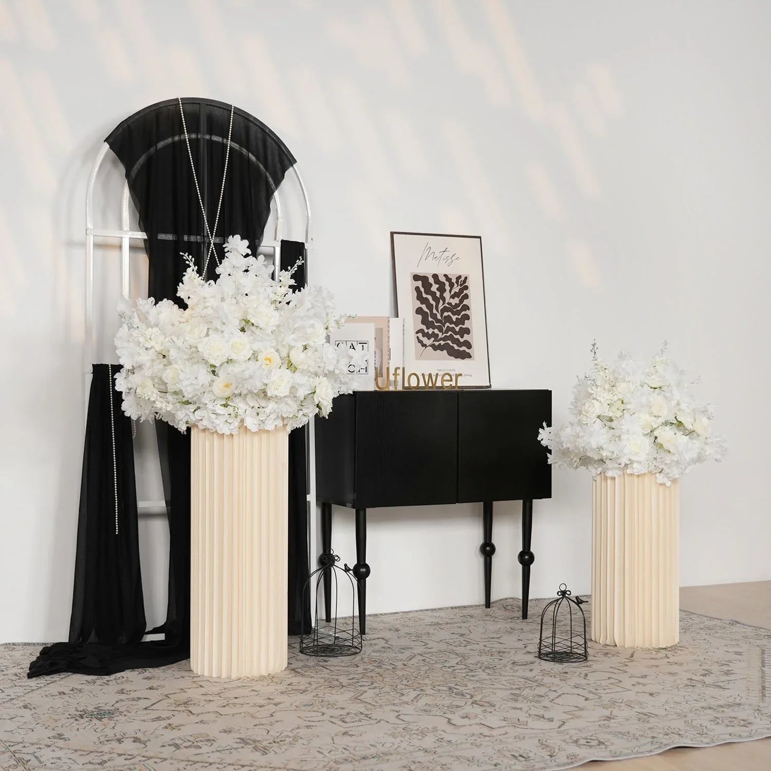 Uflower White Wedding Table Centerpiece Flower Arrangement MB80069 - Uflower