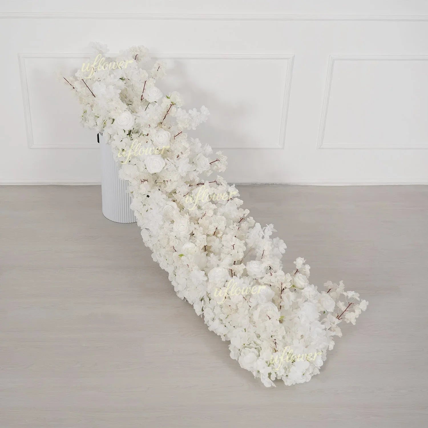 Uflower White Cherry Blossoms Wedding Background KT Board Decoration MC80205 - Uflower