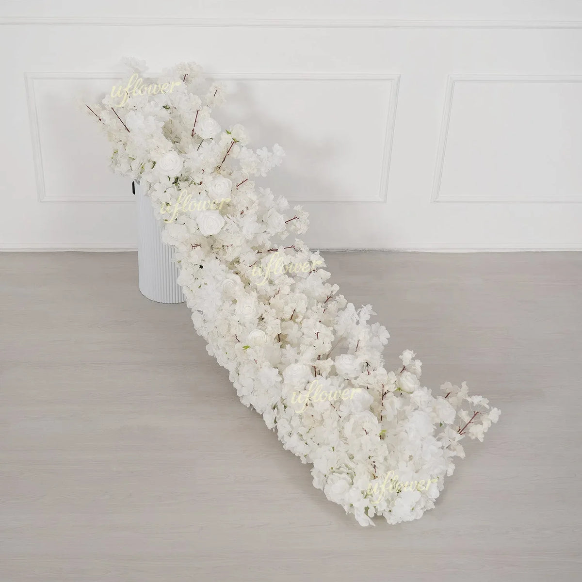 Uflower White Cherry Blossoms Wedding Background KT Board Decoration MC80205 - Uflower