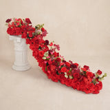 Chemin de table de mariage et de fête Uflower rouge motif floral MC80315-01