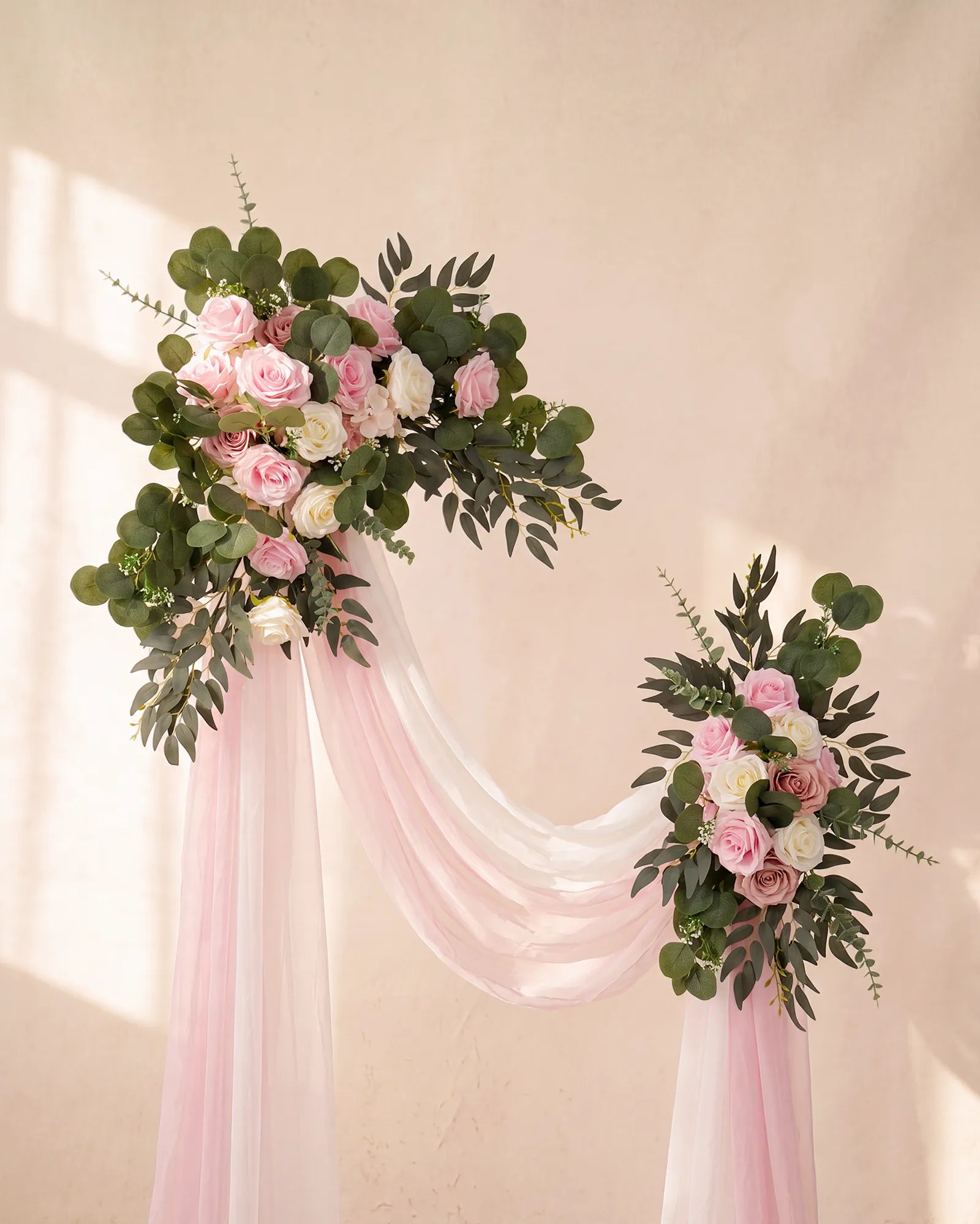 Uflower Pink and White DIY Wedding Flower Kit – Artificial Floral Arrangement Box MJ89001-01