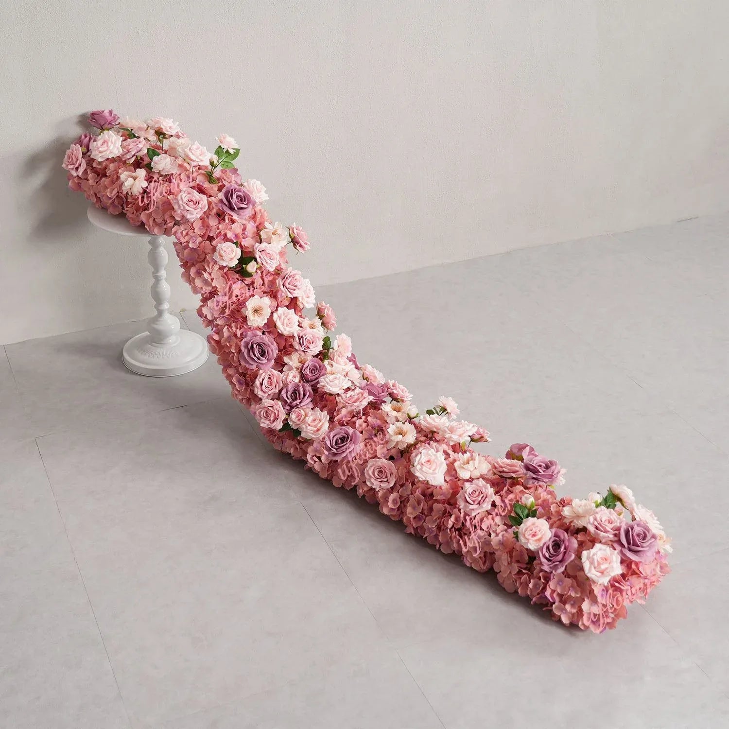 Uflower Purple Pink Floral Arrangement Wedding Party Backdrop Flower Row Decor SET80192 - Uflower